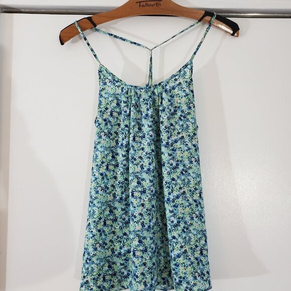 New York & Company Dress Spaghetti Straps Floral X-Small Tank Top Blouse - Picture 1 of 8